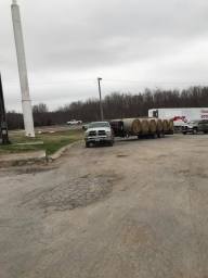 Loads of Hay leaving Midway Truck Stop Friday morning